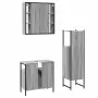 Set Mobili da Bagno 3 pz Grigio Sonoma in Legno Multistrato