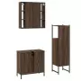 Set Mobili da Bagno 3 pz Rovere Marrone in Legno Multistrato