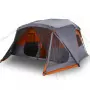 Tenda da Campeggio 10 Persone Grigia e Arancione 443x437x229 cm