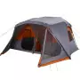 Tenda da Campeggio 10 Persone Grigia e Arancione 443x437x229 cm