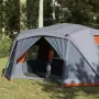 Tenda da Campeggio 10 Persone Grigia e Arancione 443x437x229 cm