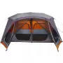 Tenda da Campeggio 10 Persone Grigia e Arancione 443x437x229 cm