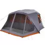 Tenda da Campeggio 10 Persone Grigia e Arancione 443x437x229 cm