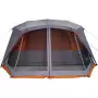 Tenda da Campeggio 10 Persone Grigia e Arancione 443x437x229 cm