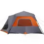 Tenda da Campeggio 10 Persone Grigia e Arancione 443x437x229 cm