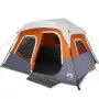 Tenda da Campeggio con LED Grigia e Arancione 344x282x212 cm