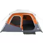 Tenda da Campeggio con LED Grigia e Arancione 344x282x212 cm