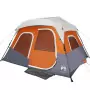 Tenda da Campeggio con LED Grigia e Arancione 344x282x212 cm