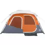 Tenda da Campeggio con LED Grigia e Arancione 344x282x212 cm