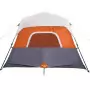 Tenda da Campeggio con LED Grigia e Arancione 344x282x212 cm