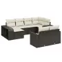 Set Divani da Giardino 10pz con Cuscini in Polyrattan Nero