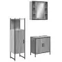 Set Mobili da Bagno 3 pz Grigio Sonoma in Legno Multistrato