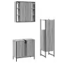 Set Mobili da Bagno 3 pz Grigio Sonoma in Legno Multistrato