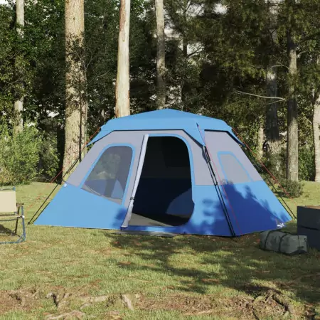 Tenda da Campeggio 6 Persone Blu 344x282x192 cm