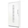 Porta d'Ingresso in Alluminio e PVC Bianco 110x210 cm