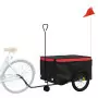 Rimorchio da Bici Nero e Rosso 45 kg in Ferro