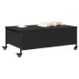 Tavolino Salotto con Ruote Nero 91x55x34 cm Legno Multistrato