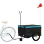 Rimorchio da Bici Nero e Blu 45 kg in Ferro