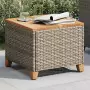 Tavolo da Giardino Grigio 45x45x37 cm Polyrattan e Legno Acacia