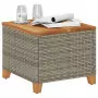 Tavolo da Giardino Grigio 45x45x37 cm Polyrattan e Legno Acacia