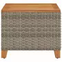 Tavolo da Giardino Grigio 45x45x37 cm Polyrattan e Legno Acacia