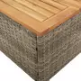 Tavolo da Giardino Grigio 45x45x37 cm Polyrattan e Legno Acacia