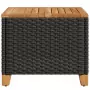 Tavolo da Giardino Nero 45x45x37cm in Polyrattan e Legno Acacia