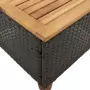 Tavolo da Giardino Nero 45x45x37cm in Polyrattan e Legno Acacia