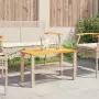 Tavolo da Giardino Beige 70x38x42 cm Polyrattan e Legno Acacia