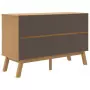 Credenza OLDEN Bianca e Marrone 114x43x73,5 cm Massello di Pino