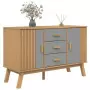 Credenza OLDEN Grigia e Marrone 114x43x73,5 cm Massello di Pino