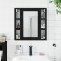 Mobile da Bagno con Specchio Nero 60x16x60 cm Legno Multistrato