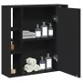 Mobile da Bagno con Specchio Nero 60x16x60 cm Legno Multistrato