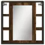 Mobile Bagno Specchio Rovere Fumo 60x16x60 cm Legno Multistrato