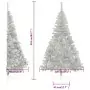 Albero di Natale Artificiale a Metà con Base Argento 210 cm PVC