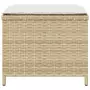 Sgabelli Giardino con Cuscini 4pz Beige 41x41x36cm Polyrattan