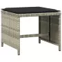 Sgabelli Giardino Cuscini 4pz Grigio Chiaro 41x41x36 Polyrattan