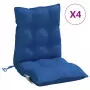 Cuscini Sedia con Schienale Basso 4 pz Blu Reale Tessuto Oxford