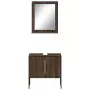 Set Mobili da Bagno 2 pz Rovere Marrone in Legno Multistrato