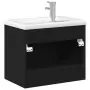 Mobile da Bagno con Lavabo Integrato Nero