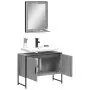 Set Mobili da Bagno 2 pz Grigio Sonoma in Legno Multistrato