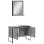 Set Mobili da Bagno 2 pz Grigio Sonoma in Legno Multistrato