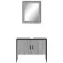 Set Mobili da Bagno 2 pz Grigio Sonoma in Legno Multistrato