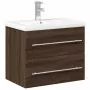 Mobile da Bagno con Lavabo Integrato Rovere Marrone