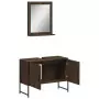 Set Mobili da Bagno 2 pz Rovere Marrone in Legno Multistrato