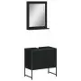 Set Mobili da Bagno 2 pz Nero in Legno Multistrato