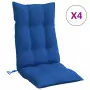 Cuscini Sedia con Schienale Alto 4 pz Blu Reale Tessuto Oxford