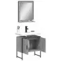 Set Mobili da Bagno 2 pz Grigio Sonoma in Legno Multistrato