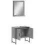 Set Mobili da Bagno 2 pz Grigio Sonoma in Legno Multistrato