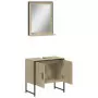 Set Mobili da Bagno 2 pz Rovere Sonoma in Legno Multistrato